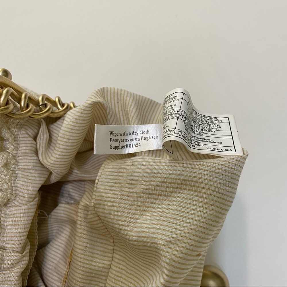 Vintage purse, cream with gold trim - Picture 4 of 7